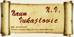 Naum Vukajlović vizit kartica